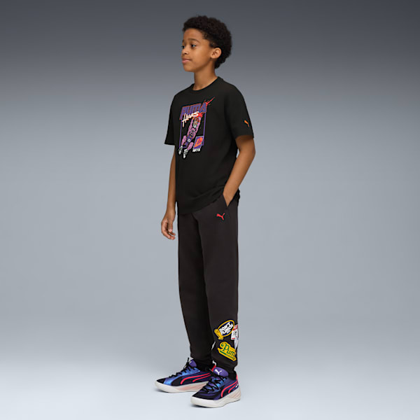 HOOPSTELLATIONS Boys' Relaxed Basketball Tee, PUMA Black, extralarge-IND