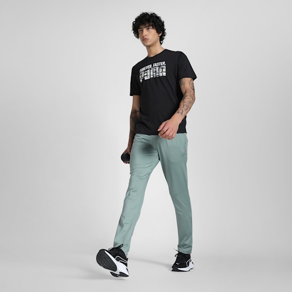 Men's M RUN Reflective Running Pants, Green Moon, extralarge-IND