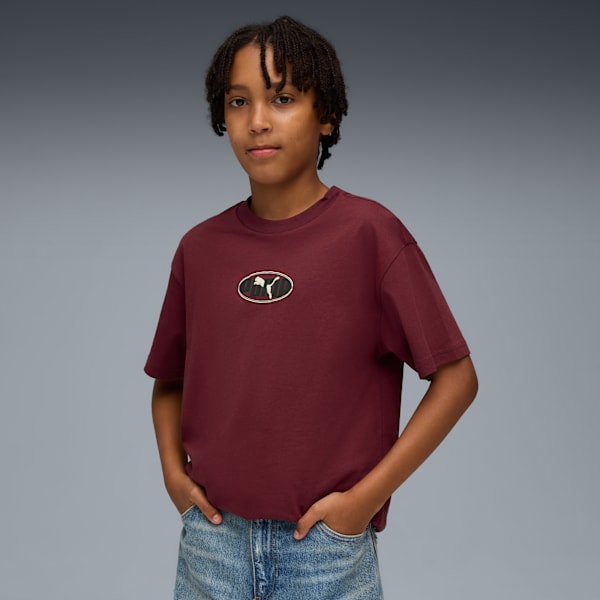 Essentials Logo Lab Relaxed Tee Youth, Ruby Shimmer, extralarge