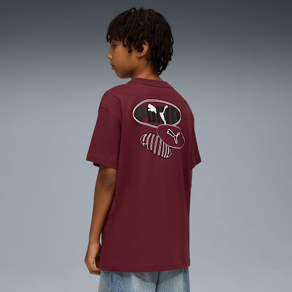 Essentials Logo Lab Relaxed Tee Youth, Ruby Shimmer, extralarge