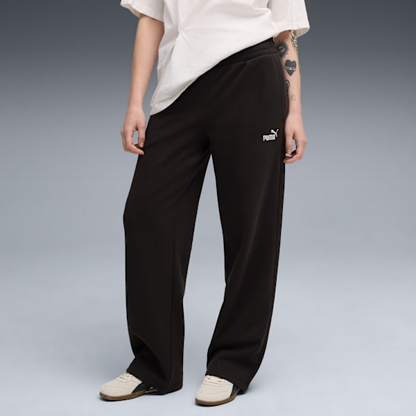 Essentials Small No. 1 Logo Comfort Straight Pants Women, PUMA Black, extralarge