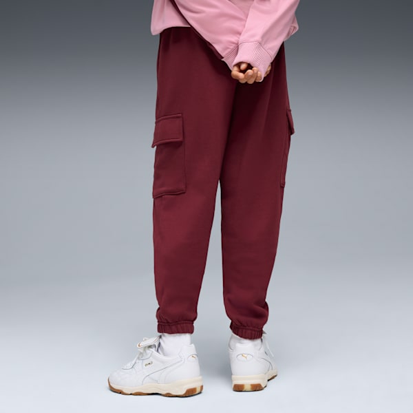 Essentials Relaxed Cargo Pants Youth, Ruby Shimmer, extralarge