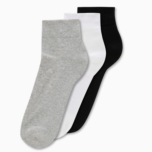 Half Terry Ankle-Length Socks Pack of 3, PUMA White-PUMA Black-Cool Gray 7, extralarge-IND