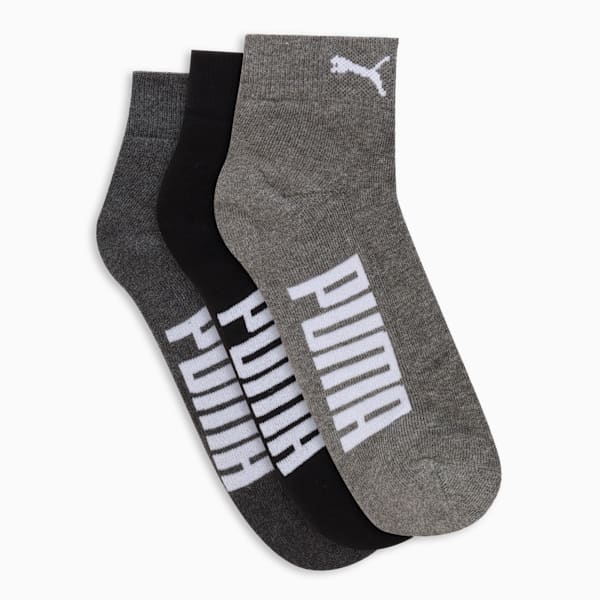 Half Terry Ankle-Length Socks Pack of 3, PUMA Black-Charcoal Gray-Dark Gray Heather, extralarge-IND