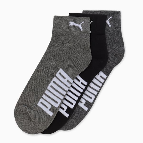 Half Terry Ankle-Length Socks Pack of 3, PUMA Black-Charcoal Gray-Dark Gray Heather, extralarge-IND