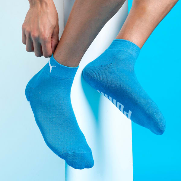 Half Terry Ankle-Length Socks Pack of 3, Celandine-PUMA White-Nrgy Blue, extralarge-IND