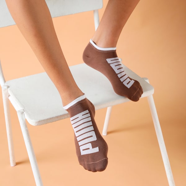 Sneaker Socks Pack of 6, Glacial Gray-Chocolate-PUMA White, extralarge-IND