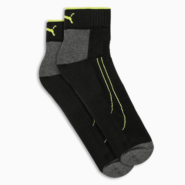 Performance Train Quarter Socks Pack of 2, PUMA Black-Medium Gray Heather, extralarge-IND