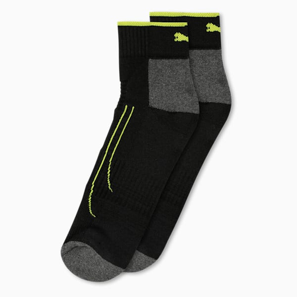 Performance Train Quarter Socks Pack of 2, PUMA Black-Medium Gray Heather, extralarge-IND