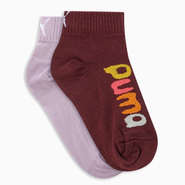 Youth Quarter Socks Pack of 2, Grape Mist-Midnight Plum, extralarge-IND