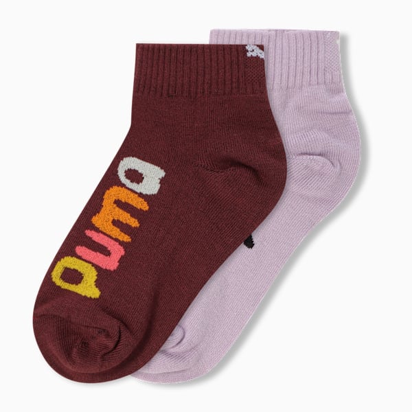 Youth Quarter Socks Pack of 2, Grape Mist-Midnight Plum, extralarge-IND