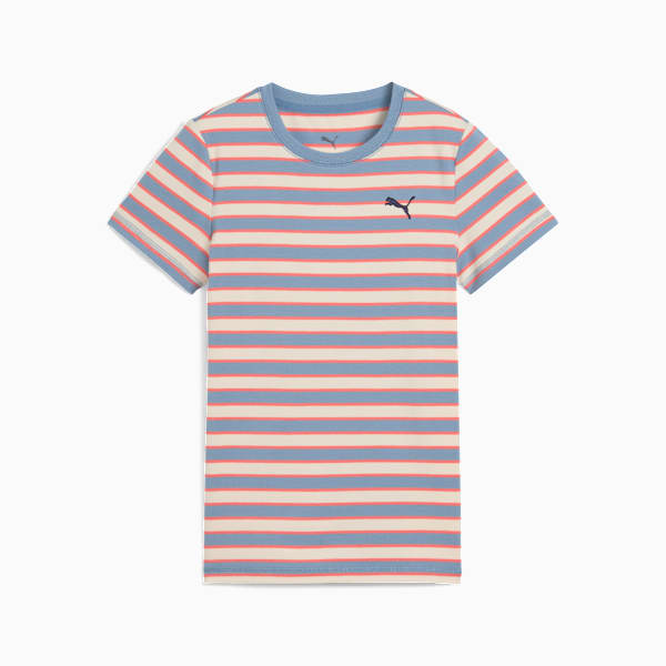 WARDROBE ESS Striped Tee Youth, Cool Blue, extralarge