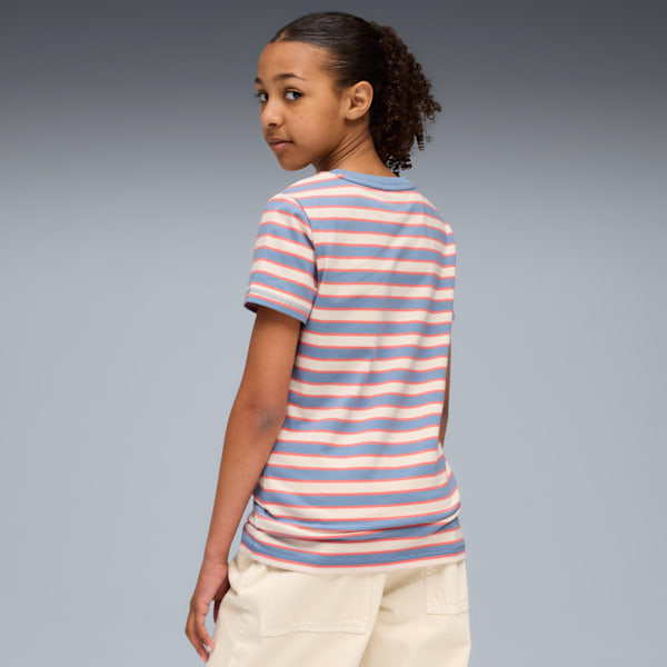 WARDROBE ESS Striped Tee Youth, Cool Blue, extralarge