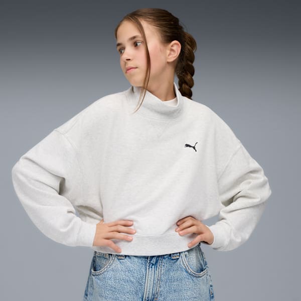 Wardrobe Essentials Crew Youth, Alpine Snow-Melange, extralarge