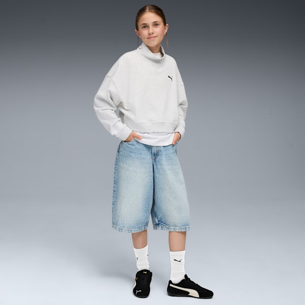 Wardrobe Essentials Crew Youth, Alpine Snow-Melange, extralarge