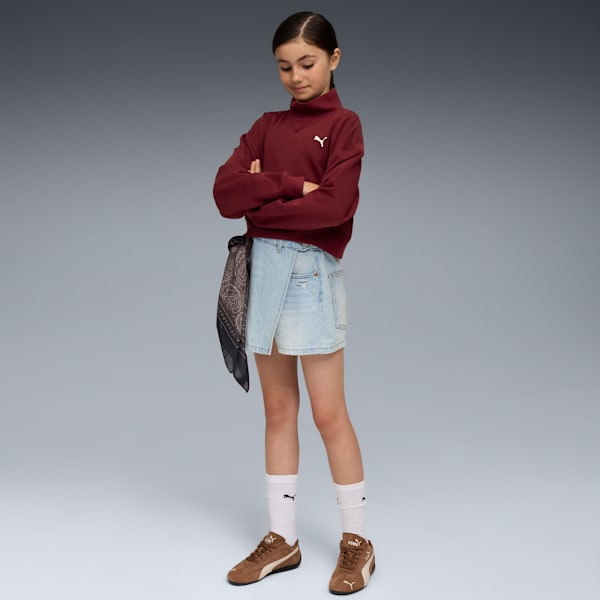 Wardrobe Essentials Crew Youth, Ruby Shimmer, extralarge