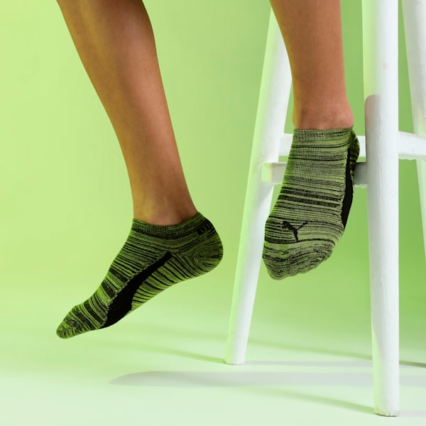 Lifestyle Sneaker Socks Pack of 3, Lime Green-PUMA Black, extralarge-IND