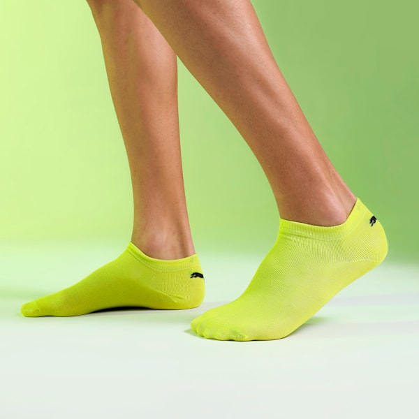 Lifestyle Sneaker Socks Pack of 3, Lime Green-PUMA Black, extralarge-IND