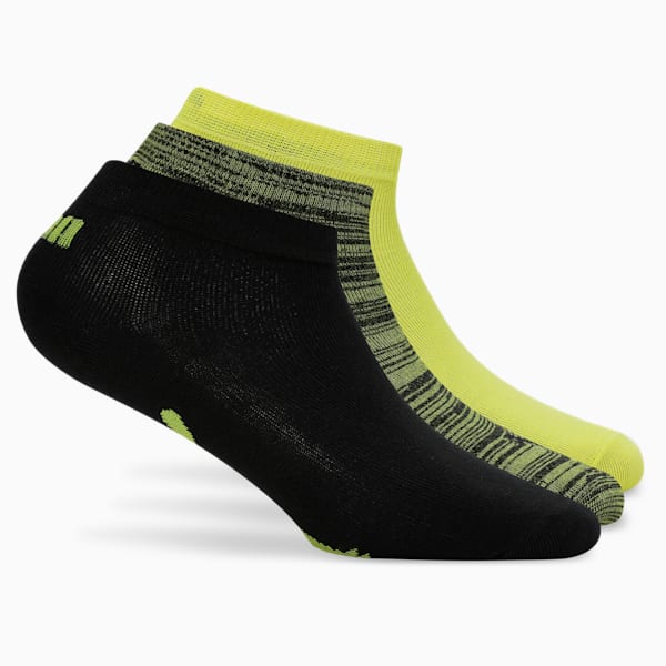 Lifestyle Sneaker Socks Pack of 3, Lime Green-PUMA Black, extralarge-IND