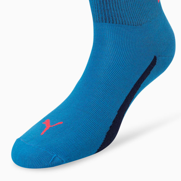 Lifestyle Quarter Socks Pack of 3, Strong Blue-PUMA Navy-Medium Gray Heather, extralarge-IND