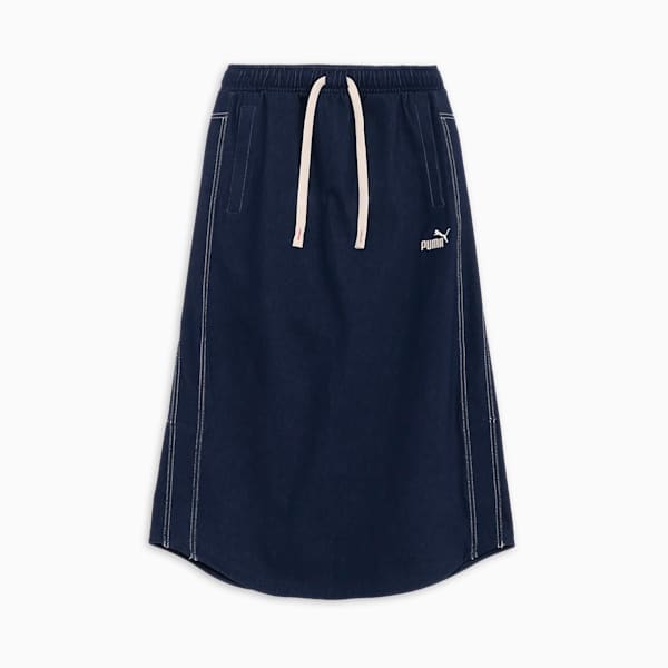 ウィメンズ CORE HERITAGE デニム ロング スカート, PUMA Navy, extralarge-JPN