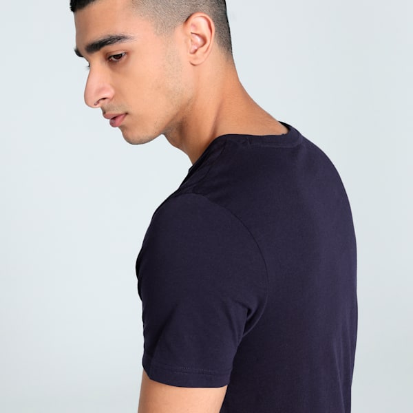 Men's Small Graphic Slim Fit Tee, PUMA Navy, extralarge-IND