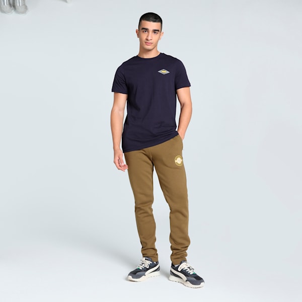 Men's Small Graphic Slim Fit Tee, PUMA Navy, extralarge-IND
