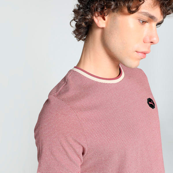 Men's Slim Fit Jacquard Tee, Wood Violet, extralarge-IND