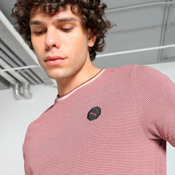 Men's Slim Fit Jacquard Tee, Wood Violet, extralarge-IND