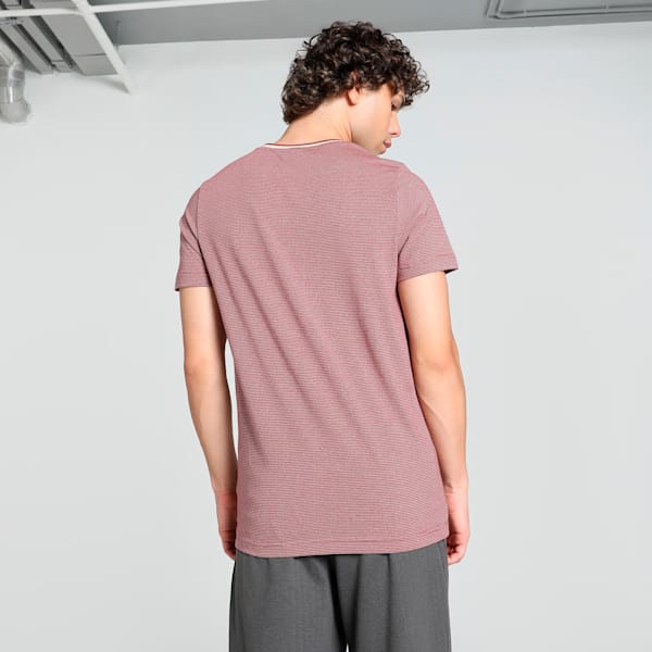 Men's Slim Fit Jacquard Tee, Wood Violet, extralarge-IND