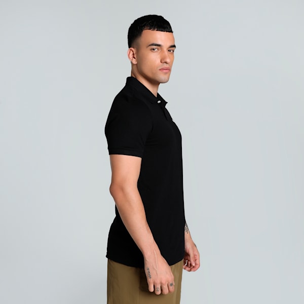 Men's Contrast Button Slim Fit Polo, PUMA Black, extralarge-IND