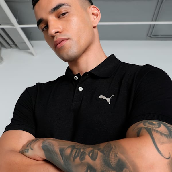 Men's Contrast Button Slim Fit Polo, PUMA Black, extralarge-IND