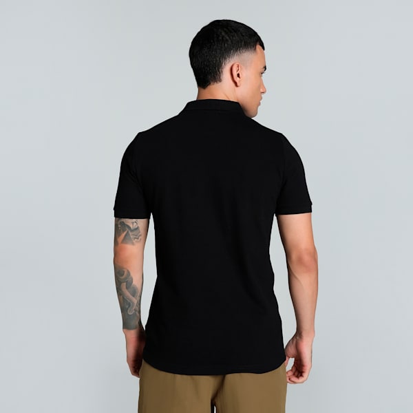 Men's Contrast Button Slim Fit Polo, PUMA Black, extralarge-IND