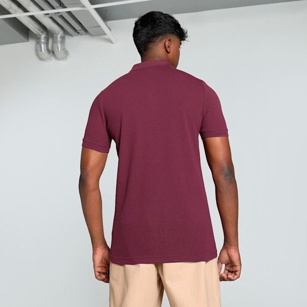 Men's Contrast Button Slim Fit Polo, Dark Jasper, extralarge-IND