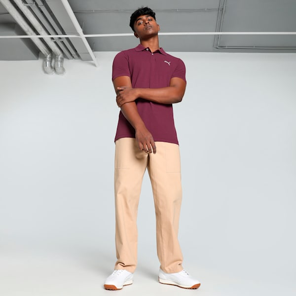 Men's Contrast Button Slim Fit Polo, Dark Jasper, extralarge-IND