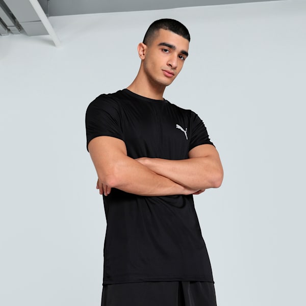 Active Small Logo Men's Slim Fit Running Tee, PUMA Black, extralarge-IND
