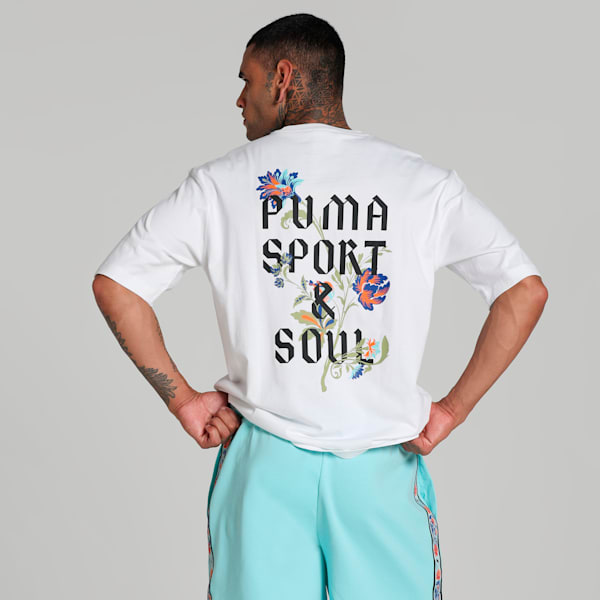Floral Sport Men's Boxy Tee, PUMA White, extralarge
