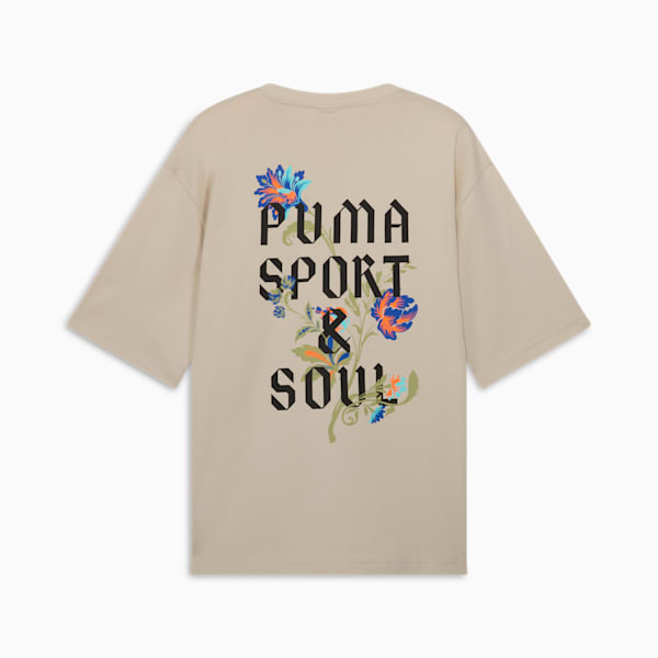 Floral Sport Men's Boxy Tee, Desert Dust, extralarge