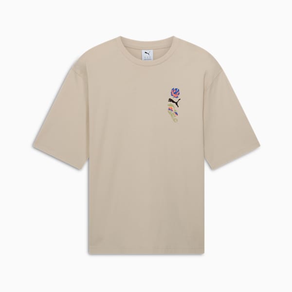 Playera estilo boxy Floral Sport para hombre, Desert Dust, extralarge
