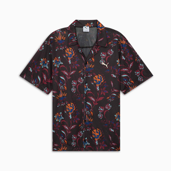Camisa estampada floral deportiva para hombre, PUMA Black, extralarge