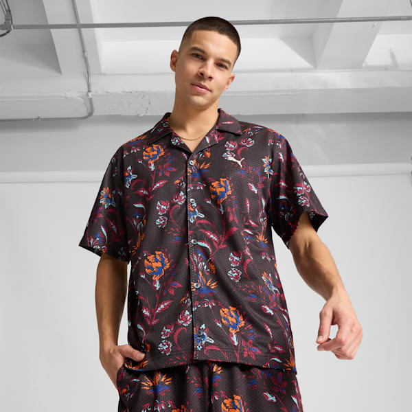Floral Sport Men's Graphic Shirt, PUMA Black, extralarge
