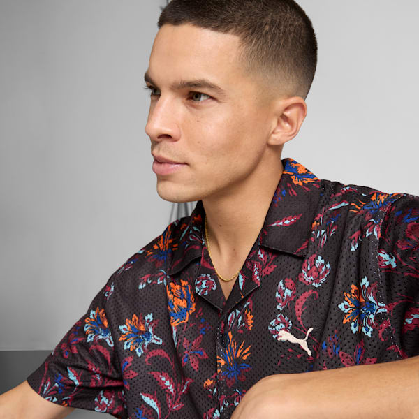 Floral Sport Men's Graphic Shirt, PUMA Black, extralarge