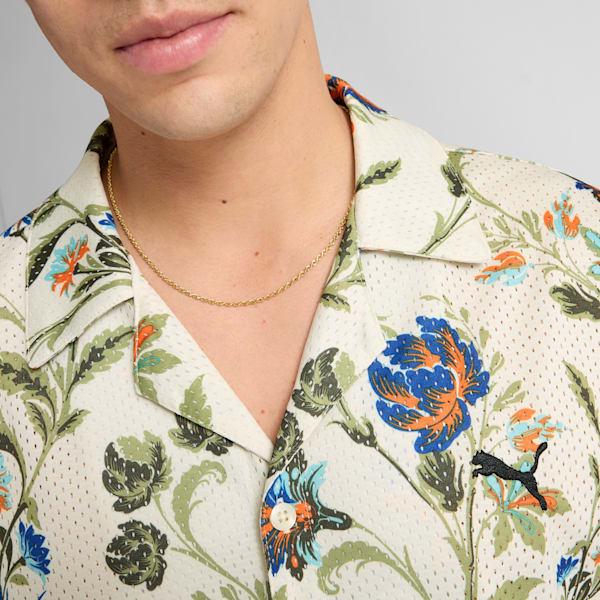 Floral Sport Men's Graphic Shirt, Alpine Snow, extralarge