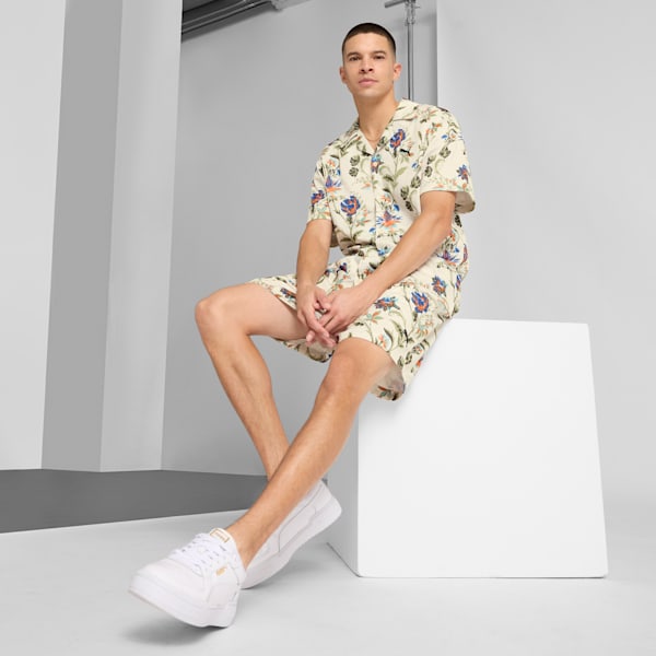 Floral Sport Men's Graphic Shirt, Alpine Snow, extralarge