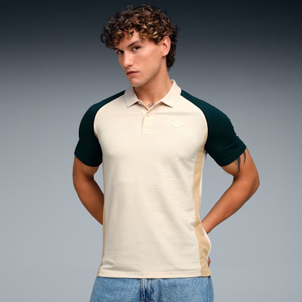 Essentials Collar Tipping Men's Polo, Alpine Snow-Green Terrain, extralarge-IND