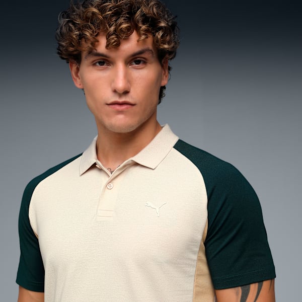 Essentials Collar Tipping Men's Polo, Alpine Snow-Green Terrain, extralarge-IND