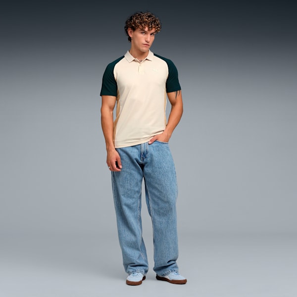 Essentials Collar Tipping Men's Polo, Alpine Snow-Green Terrain, extralarge-IND