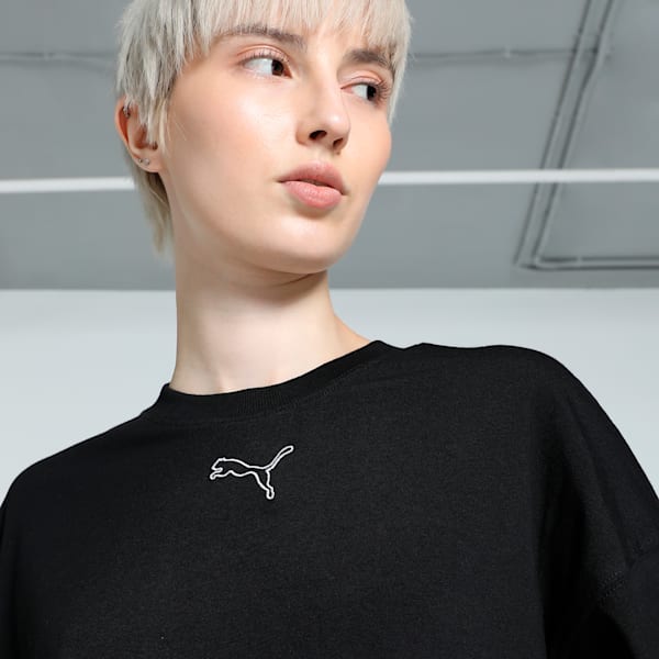 HER Women's Relaxed Fit Cropped Tee, PUMA Black, extralarge-IND