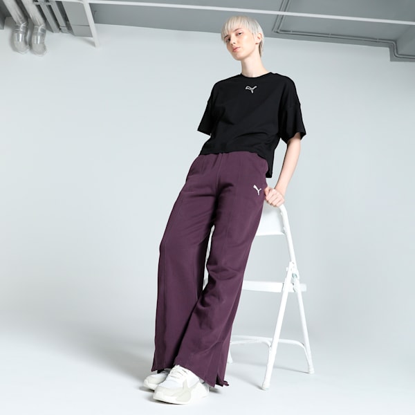 HER Women's Relaxed Fit Cropped Tee, PUMA Black, extralarge-IND