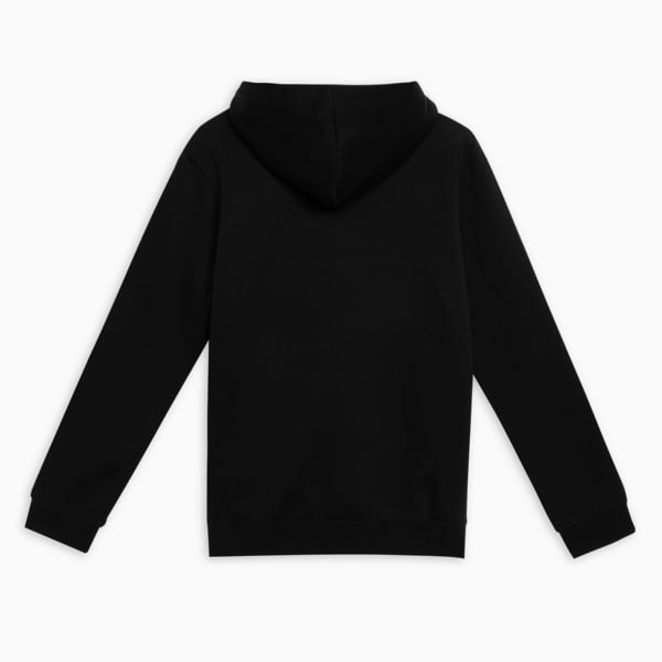 Essentials Metallic Girls' Fleece Hoodie, PUMA Black-metallic gold, extralarge-IND